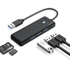 Orico PAPW3AT-U3 USB Hub 4-port 3x USB-A 3.0 with Micro SD/SD card reader 1 m - juodas