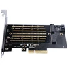 „Orico PDM2 PCI-E 3.0 x4“ išplėtimo plokštė, skirta M.2 NVMe ir SATA diskams - Juodas