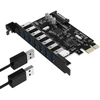 „Orico PVU3 PCI-E 7x USB 3.0“ išplėtimo plokštė stacionariam kompiuteriui - juoda