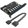 „Orico PVU3 PCI-E 7x USB 3.0“ išplėtimo plokštė staliniams kompiuteriams - Juodas