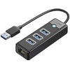 Orico PW3UR25-U3 USB Hub 4-Port 3x USB-A 3.0 1x RJ45 2.5G Ethernet 1.8m - Juodas