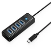 Orico PW4U-C3 USB Hub 4-port USB-A 3.0 1m - juodas