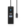 Orico PWCUR-C3 3-port USB hub 1x USB-A 3.0 1x USB-C 3.0 1x RJ45 Gigabit Ethernet 0.5 m - juodas