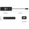 Orico PWCUR-C3 3-port USB hub 1x USB-A 3.0 1x USB-C 3.0 1x RJ45 Gigabit Ethernet 0.15 m - juodas
