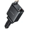 Orico Twin Reach 45W USB-A + USB-C Car Charger with Two Retractable USB-C Cables - Juodas