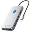 Orico XCR 12in1 RGB USB-C Docking Station 3x USB-A 3.1 1x USB-A 2.0 1x USB-C PD 100 W 1x USB-C 3.1 1x HDMI 1.4 4K 30Hz 1x VGA 1080p 1x Micro SD/SD 3.0 1x RJ Gigabit Ethernet 1x Audio CTIA 3.5 mm - Gray