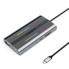 Orico XCR 12in1 RGB USB-C Docking Station 3x USB-A USB-C PD 100W HDMI 4K VGA RJ45 Gigabit SD and Micro SD Card Reader - Gray