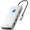 Orico XCR 12in1 RGB USB-C Docking Station 2x USB-A 3.1 1x USB-A 2.0 1x USB-C PD 100 W 1x USB-C 3.1 2x HDMI 2.0 4K 60Hz 1x VGA 1080p 1x Micro SD/SD 3.0 1x RJ Gigabit Ethernet 1x Audio CTIA 3.5 mm - Gray