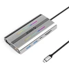 Orico XCR 12in1 RGB USB-C Docking Station 3x USB-A USB-C PD 100W HDMI 4K VGA RJ45 Gigabit SD and Micro SD Card Reader - Sidabrinis