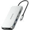 Orico XCR 12in1 USB-C Docking Station 3x USB-A 3.1 1x USB-A 2.0 1x USB-C PD 100 W 1x USB-C 3.1 1x HDMI 1.4 4K 30 Hz 1x VGA 1080p 1x SD 3.0 1x Micro SD 3.0 1x RJ45 Gigabit Ethernet 1x audio CTIA 3.5 mm - Sidabrinis