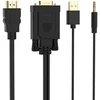 Orico XD-VATH VGA ir mini lizdo 3,5 mm į HDMI „Full HD 60 Hz“ kabelis su USB maitinimu 5 m - juodas