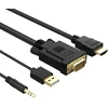 Orico XD-VATH VGA ir mini lizdo 3,5 mm į HDMI „Full HD 60 Hz“ kabelis su USB maitinimu 5 m - juodas