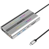 Orico XDR 12in1 RGB USB-C Docking Station USB-A USB-C PD 100W 2x HDMI 4K 60Hz VGA RJ45 Gigabit SD and Micro SD Card Reader - Gray