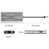 Orico XDR 12in1 RGB USB-C Docking Station USB-A USB-C 2x HDMI 4K 60 Hz DisplayPort 4K 60 Hz RJ45 Gigabit PD 100W SD and Micro SD Card Reader - Sidabrinis