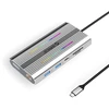 Orico XDR 12in1 RGB USB-C Docking Station USB-A USB-C 2x HDMI 4K 60 Hz DisplayPort 4K 60 Hz RJ45 Gigabit PD 100W SD and Micro SD Card Reader - Sidabrinis