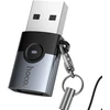 Adapteris OTG USB A to USB C Hoco UA46B pilka