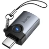 Adapteris OTG USB C į USB A Hoco 3A UA46C pilka