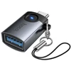 Adapteris OTG USB C į USB A Hoco 3A UA46C pilka