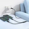 Kabelis 2in1 USB C į USB C+C Hoco 1 m X123 juodas