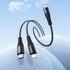 Laidas 2in1 USB C į USB C+Lightning Hoco 1 m X123 juodas
