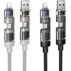 Cable 4in1 USB A/C to USB C/Lightning Hoco 240W 1,2 m U151 juodas