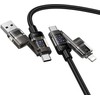 Cable 4in1 USB A/C to USB C/Lightning Hoco 240W 1,2 m U151 juodas