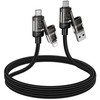 Cable 4in1 USB A/C to USB C/Lightning Hoco 240W 1,2 m U151 juodas