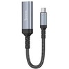 Cable USB C to HDTV conversion cable Hoco 4K 30Hz 0,2 m UA43A metal pilka