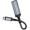 Cable USB C to HDTV conversion cable Hoco 4K 30Hz 0,2 m UA43A metal pilka