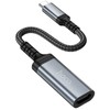 Cable USB C to HDTV conversion cable Hoco 4K 30Hz 0,2 m UA43A metal pilka