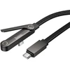 Cable with bracket USB C to USB C PD 60W Hoco 1,2 m U150 Exquisite juodas