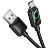 Cable with LCD USB A to USB C Hoco 3A 1,2 m U146 juodas