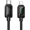 Cable with LCD USB C to Lightning Hoco PD 30W 1,2 m U146 juodas