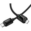 Cable with LCD USB C to USB C Hoco 3A 60W 1,2 m U146 juodas