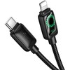 Cable with LCD USB C to USB C Hoco 3A 60W 1,2 m U146 juodas