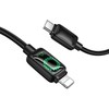 Cable with LCD USB C to USB C Hoco 3A 60W 1,2 m U146 juodas