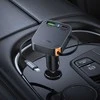 Automobilinis įkroviklis Hoco su ištraukiamu laidu 2 x USB C + USB A QC PD 65W NZ18 juodas
