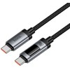 Duomenų kabelis su skaitmeniniu ekranu USB A į USB C Hoco PD 6A 100W 1,2 m U148 juodas