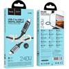 Duomenų kabelis su skaitmeniniu ekranu USB A į USB C Hoco PD 6A 100W 1,2 m U148 juodas