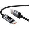 Duomenų kabelis su skaitmeniniu ekranu USB C į USB C Hoco PD 6A 240W 1,2 m U148 juodas