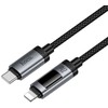 Duomenų kabelis su skaitmeniniu ekranu USB C - Lightning Hoco PD 27W 1,2 m U148 juodas
