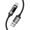 Duomenų kabelis su skaitmeniniu ekranu USB C į USB C Hoco PD 6A 240W 1,2 m U148 juodas