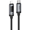 Duomenų kabelis su skaitmeniniu ekranu USB C - Lightning Hoco PD 27W 1,2 m U148 juodas