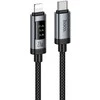 Duomenų kabelis su skaitmeniniu ekranu USB C - Lightning Hoco PD 27W 1,2 m U148 juodas
