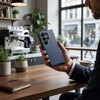 Oem Atverčiamas dėklas, skirtas Motorola G37 POWER Split Book, tamsiai mėlynas ir kreminės spalvos
