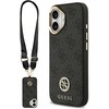Dėklas GUESS case for IPHONE 17 compatible with MagSafe GUHMP17SP4G4DCSK (PU W/ Strass Logo & Big Strap Metal Mygtukai) juodas