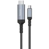 Ekrano veidrodinio perdavimo laidas USB C į HDMI Hoco 4K 30Hz 1,8 m UA43 metalinis pilkas