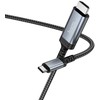 Ekrano veidrodinio perdavimo laidas USB C į HDMI Hoco 4K 30Hz 1,8 m UA43 metalinis pilkas