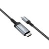 Ekrano veidrodinio perdavimo laidas USB C į HDMI Hoco 4K 30Hz 1,8 m UA43 metalinis pilkas