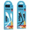 Silicone Cable USB C to USB C Hoco 3A 60W 1 m X124 baltas